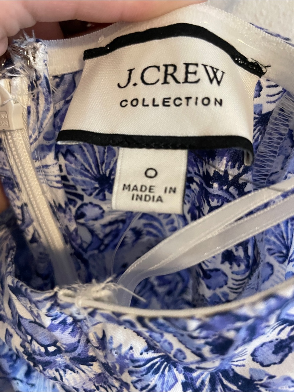 J. Crew Collection Anguilla Halter Dress Women’s Size 0 Dandelion Swirl Blue NWT - Picture 8 of 11